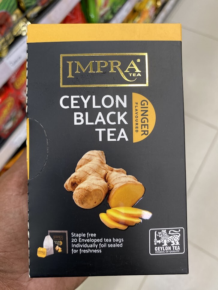 Impra Ceylon Black Tea With Natural Ginger Flavor Premium Quality Pure
