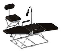 MISSIONARY DENTAL PORTABLE CHAIR W/CASE LIGHT, TRAY, CUSPIDOR, STOOL