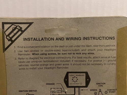 Kmart Auto Light Reminder 12V Negative Ground System Fty#1888 Code#82-21-75 - Bild 6 von 8