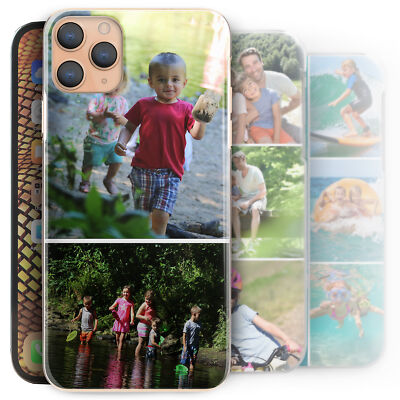 Personalisierte Handy-Hülle Fotocollage Wunschtext für Apple iPhone 11 12 13