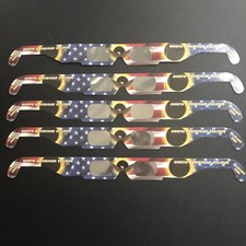 5 Pack of 2023 Solar Eclipse Paper Glasses; CE ISO Certified; Made in USA; New