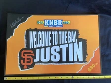 SF GIANTS 2025 SCHEDULE  POSTER, Fan Cheer Card, SGA MLB, Welcome 2 Bay, Justin!