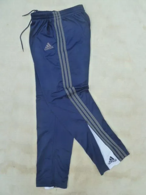 adidas D5 F174 Tapered Track pants Men&#039;s Large Blue embroidered Logos eBay