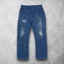 Vintage 70s JCPenney Ranchcraft Distressed Denim Jeans Dark Wash Size 30x29 JCP