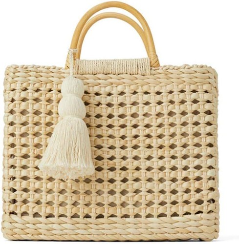 Fashion Women Summer Straw Crossbody Bag with Cute Tassels Pendant,...