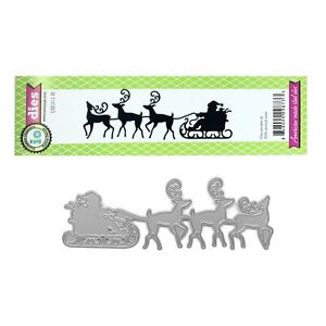 Santa&#039;s Sleigh Metal Die Cut Christmas Craft Impression Obsession Cutting Dies