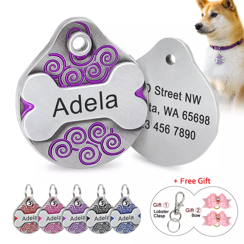 Stainless Steel Dog Tags Personalized Name Address Front Back