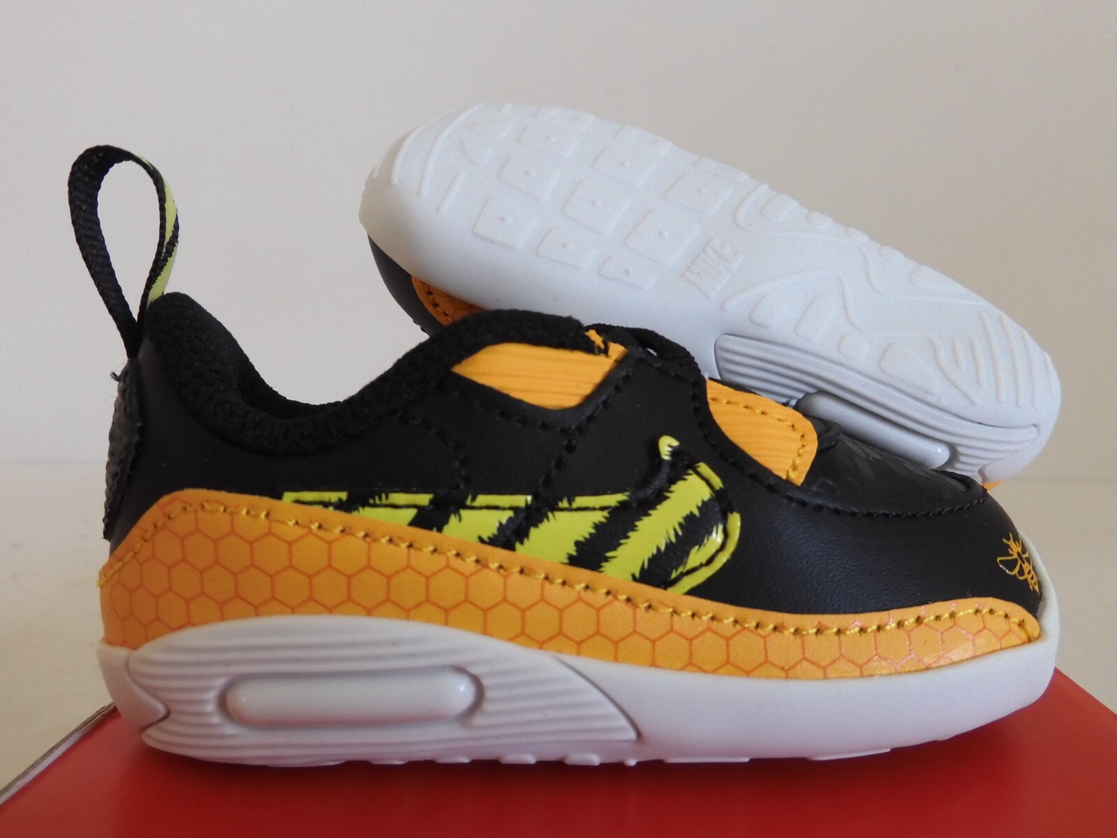 PONY Nike Air Max 90 Crib Se (CB) Nero Opti Giallo Taglia 4c [CZ4504 001]