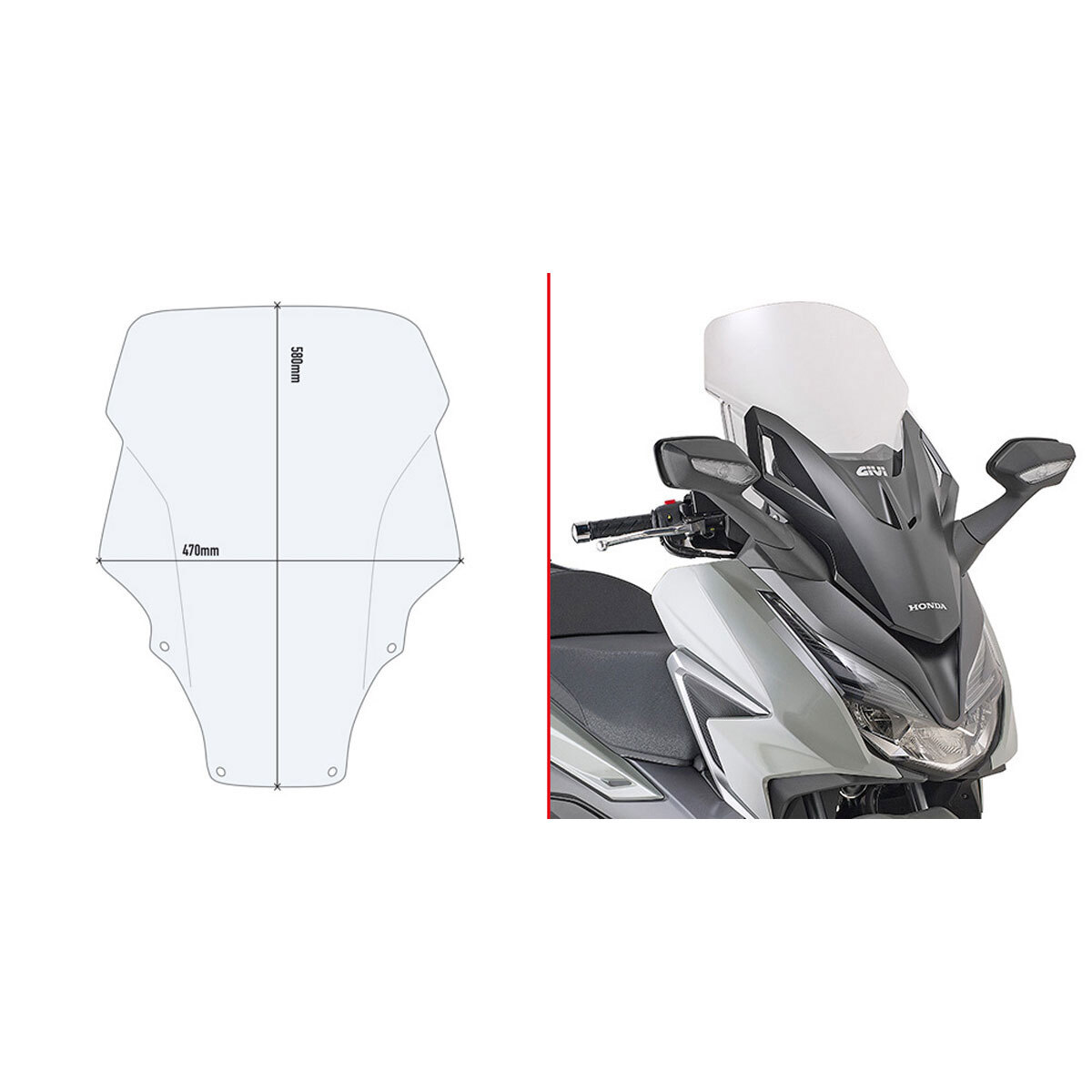 GIVI Windschild D1187ST Für Honda Forza 350 2023 – Transparent, Made In Italy, 2 Jahre Garantie