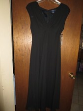 Women's Chaps Black Sleeveless Full Length Dress Lined Size 8 NWT