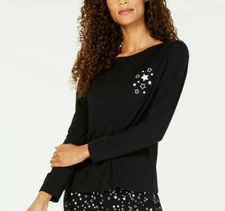 Jenni by Jennifer Moore Cotton Graphic Pajama Top Scattered Stars Size Medium