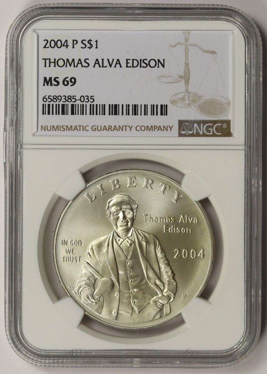 2004-P Thomas Alva Edison Silver Dollar Modern Commemorative $1 MS