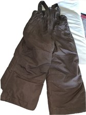 Lands End Squall Insulated Bib Snow Ski Pants, Kids Sz 4 Brown Unisex