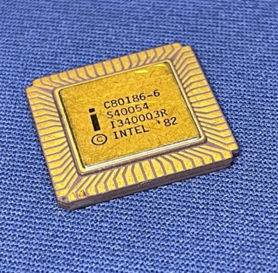 C80186-6 INTEL Vintage Rare CPU Gold New 80186 LAST ONES ORIG PKG