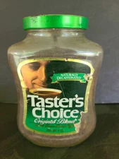 Vintage 7 oz Nestlé Taster’s Choice Decaf Freeze-Dried Coffee Glass Jar Empty #7