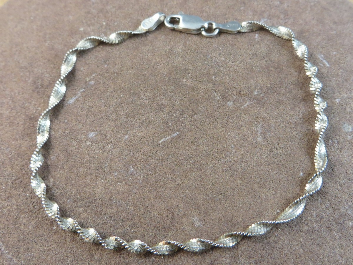 アクセサリー Vintage Silver Plate Chain Bracelet 925 Vintage 925 Sterling Silver Plate Bracelet. Length: 18.5 Cm