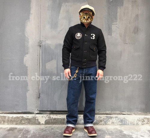 BOB DONG Military Wind A-1 Woolen Jacket Male U.S.C.G Coast Guard - Picture 16 of 25