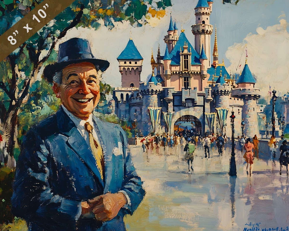 Walt Disney at Disneyland Oil painting 8x10 Print | eBay