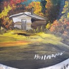 Vintage 7" Hand Painted Gold Panning Pan? HOLTMANN Fall Autumn Alaska Rusted — photo 9