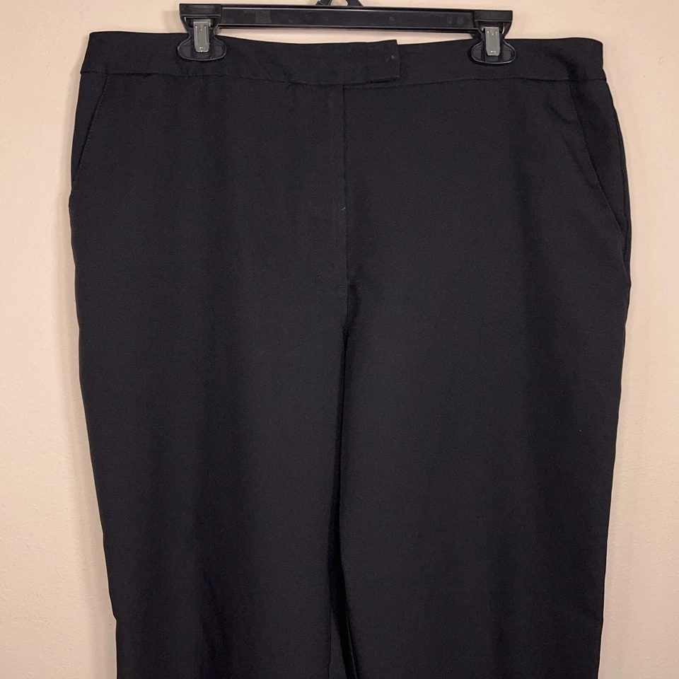 SIZE 18 PETITE VINTAGE BLACK DRESS PANTS KATHIE LEE STRAIGHT LEG - Image 4 of 4