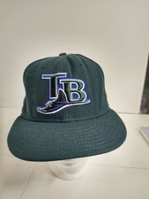 Kids New Era 59fifty Tampa Bay Rays Fitted Green Cap size 6 7/8 Pre-owned