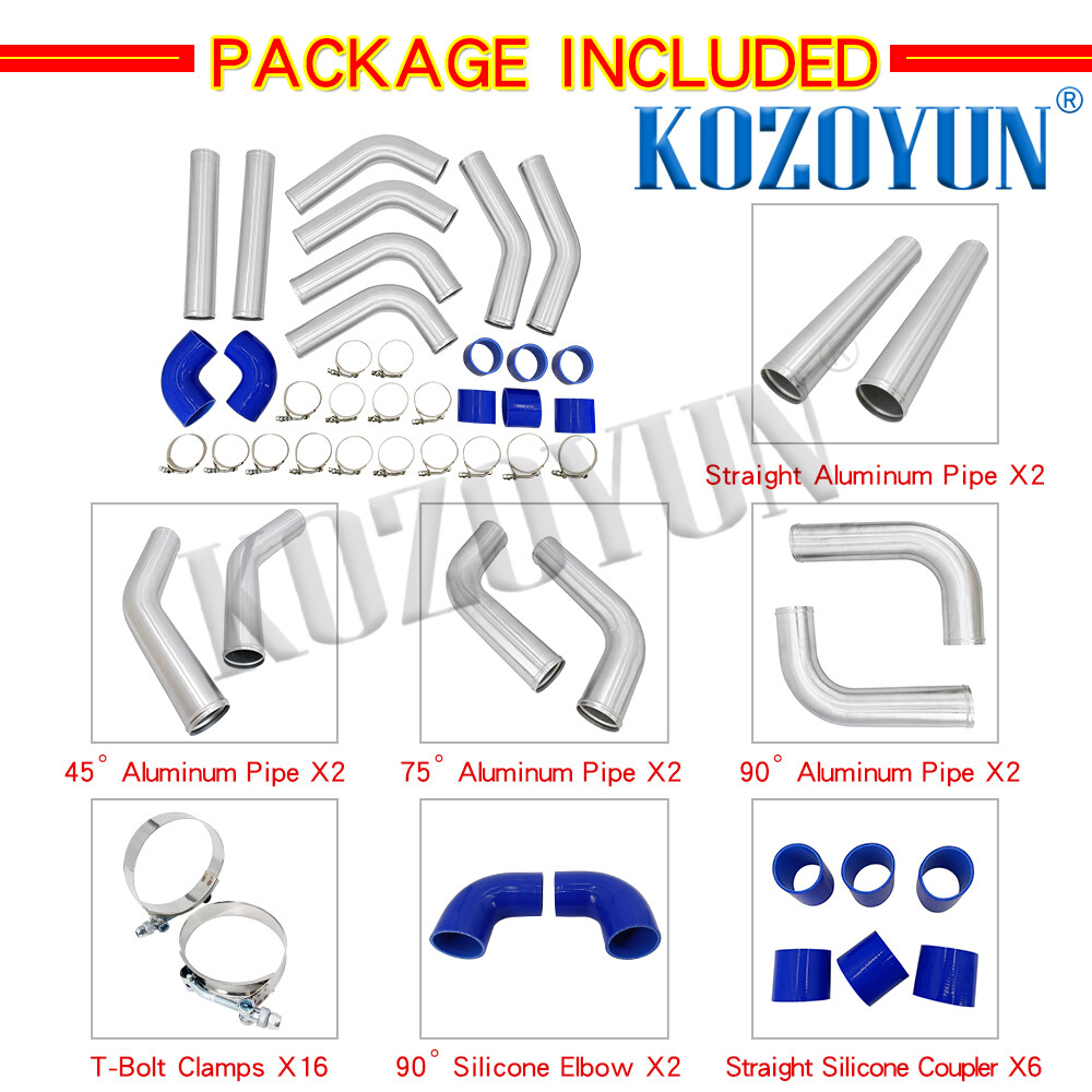 Universal Intercooler Pipe Kit (3") 76mm - 8 Pc Silicon - Foto 3