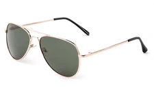 Aviator Polarized Sunglasses Youth Boys Girls Gold Stainless Steel Spring Frame