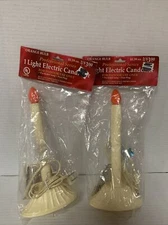 Vtg Single Light Candolier Lamp Christmas 10" Plastic Drip Candle Lot of 2