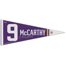 JJ MCCARTHY #9 MINNESOTA VIKINGS ROLL UP PREMIUM PENNANT 12"x30" WINCRAFT
