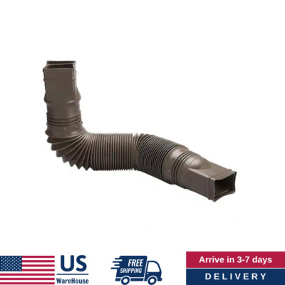 Expandable Flex Drain Downspout Extension 25-55  Rain Pipe Spout Gutter, Brown