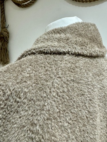 MAX MARA Oversize Alpaca Wool Double Breasted Short Teddy Pea Coat UK 14 L XL 16 - Picture 10 of 14