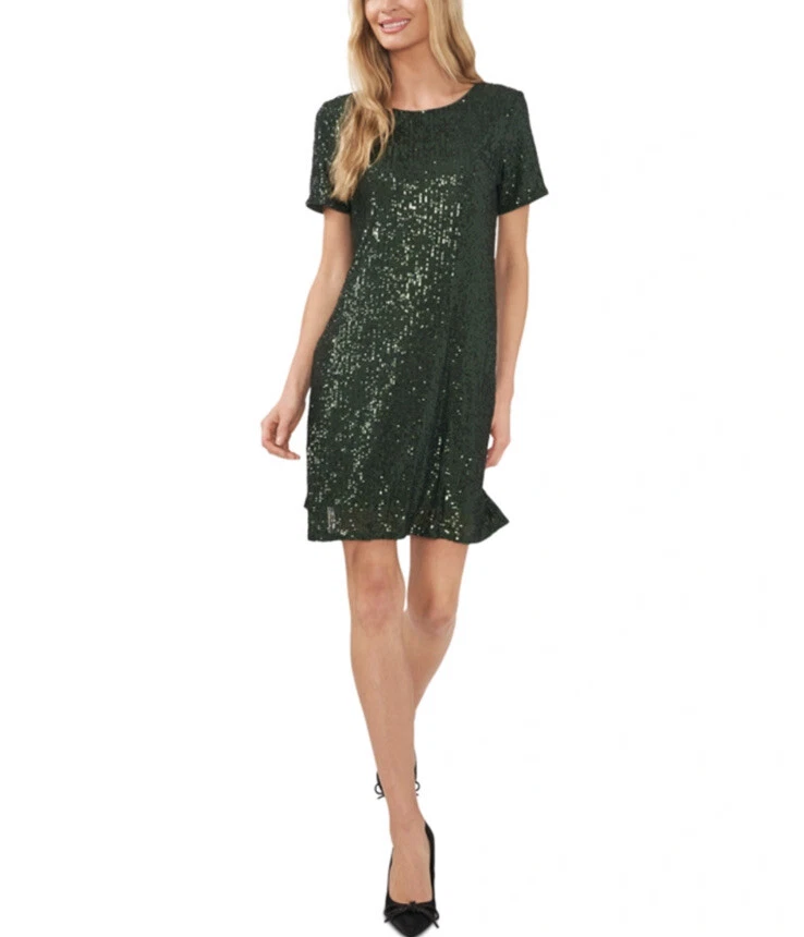 short sleeve sequin dress