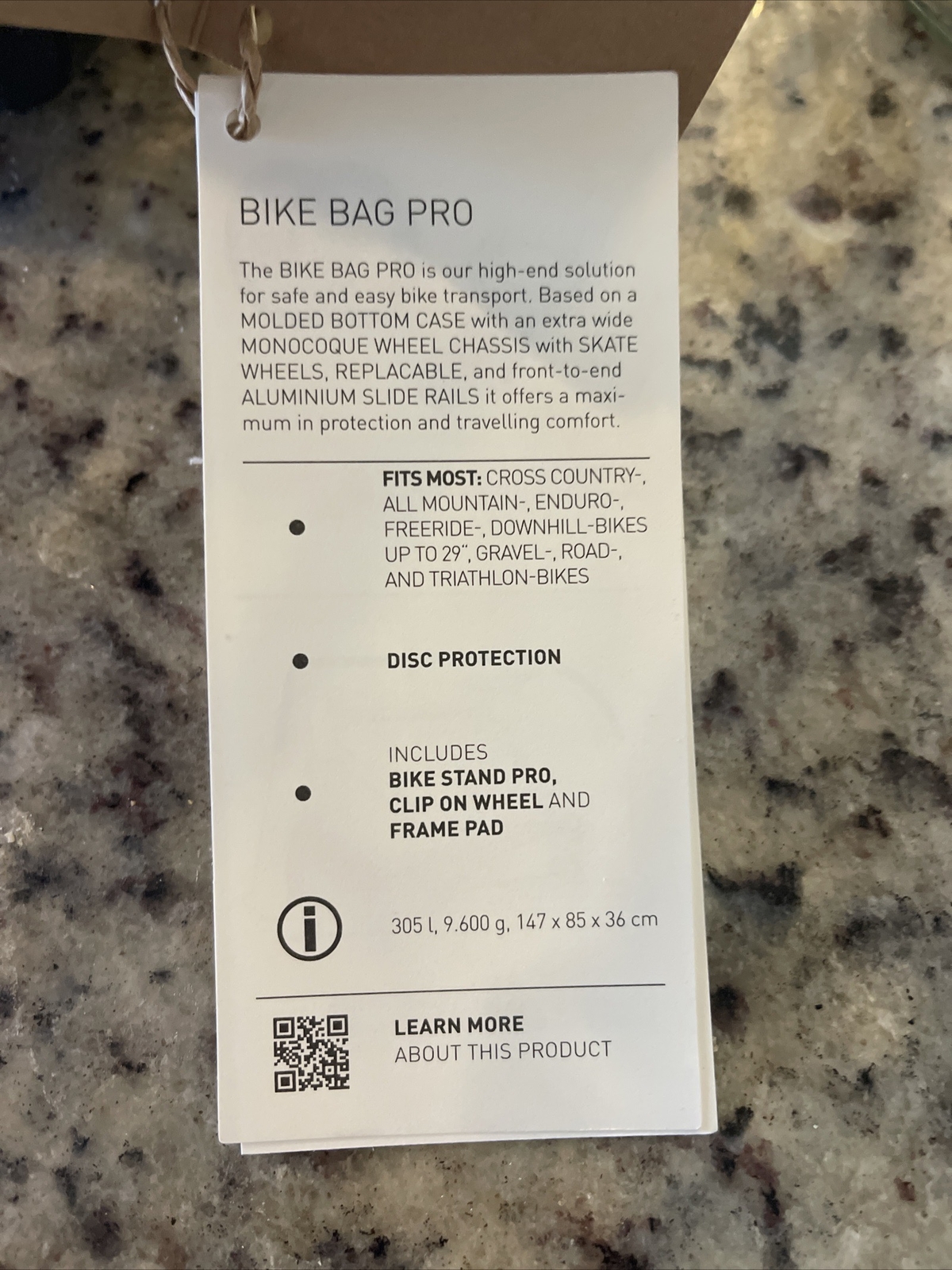 EVOC Bike Travel Bag Pro Black, 305L, 147x36x85 With Wheels Fits Mountain - Road