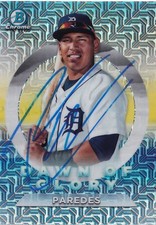 ISAAC PAREDES SIGNED AUTO'D 2020 BOWMAN CHROME DAWN OF GLORY CARD MEGA REFRACTOR