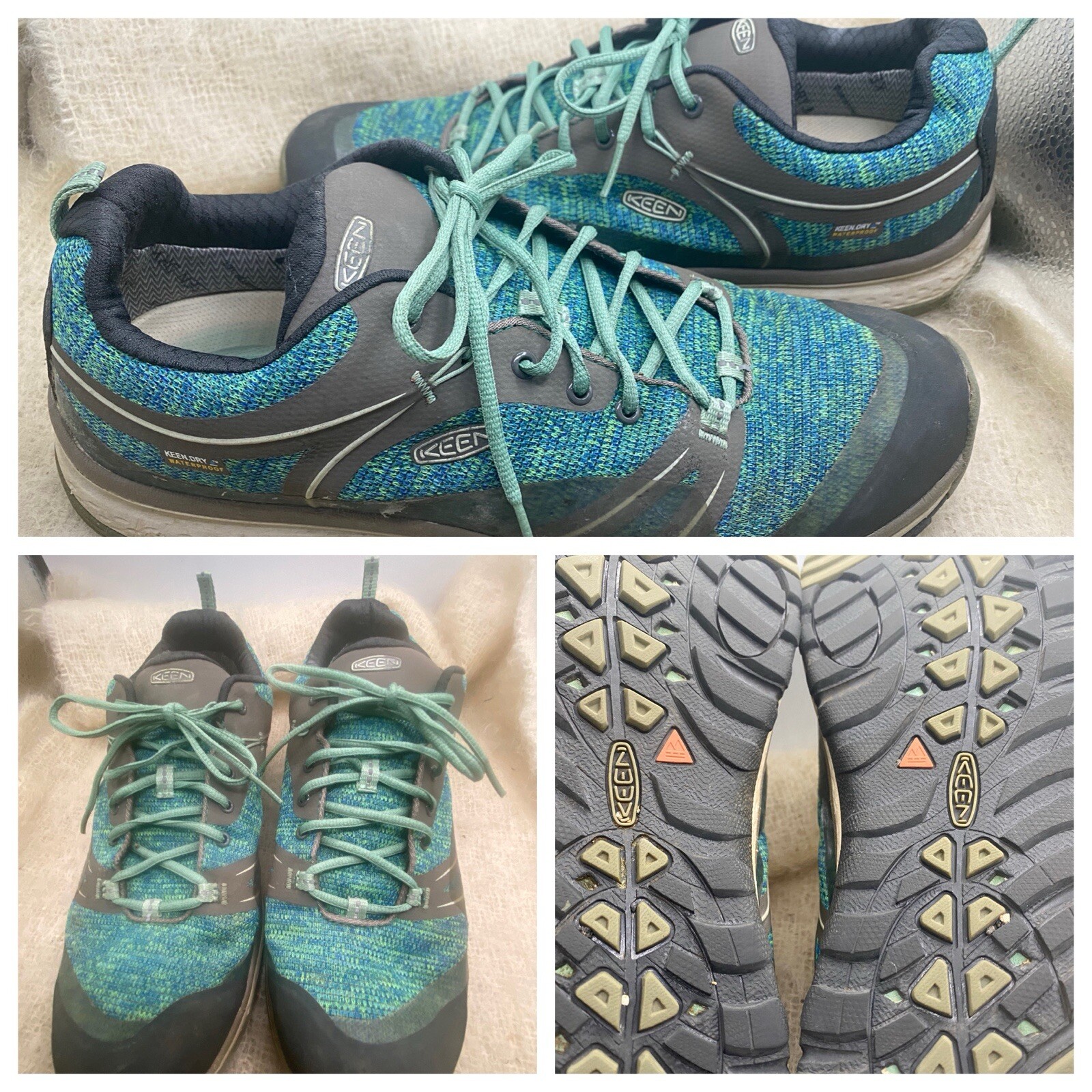 Scarpe impermeabili KEEN Dry Terradora basse blu verde taglia 11 EUR 42 escursionismo 1017190