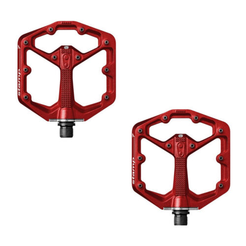 Pair of Pedals Stamp 7 Large Red CB16003 Crank Brothers Flat Bike Pedals-