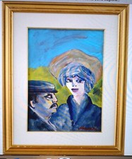 Mino Maccari - OLIO SU CARTONE TELATO 30X40 - ARCHIVIATO