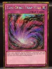 Yu-Gi-Oh Card - PGL3-EN039 - TIME-SPACE TRAP HOLE (gold secret rare holo) - NM/M