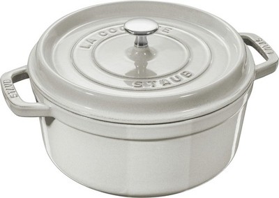 Staub Cast Iron 2.75-qt Round Cocotte - White Truffle, Made in France