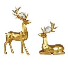 Deko-Hirsch mit Glaskugel golden Deko-Hirsch strapazierf&auml;hig f&uuml;r Wohnzimmer