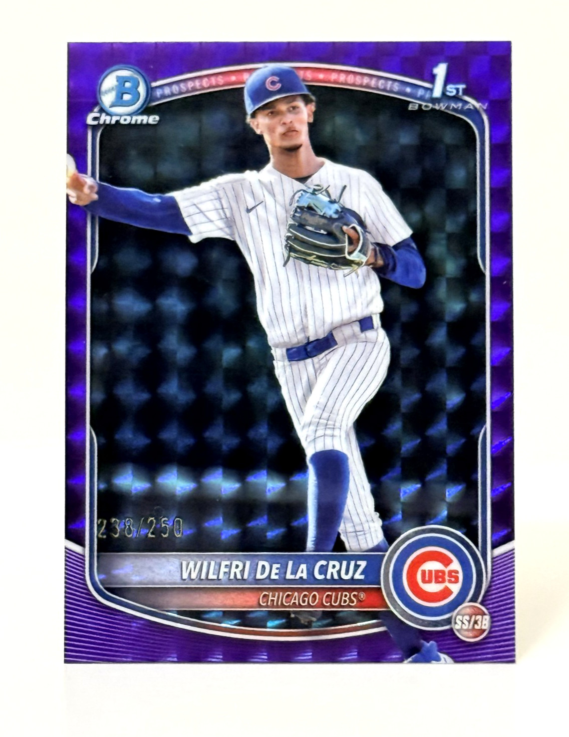 2025 Bowman Chrome Wilfri De La Cruz 1st Bowman Purple Wave Refractor /250