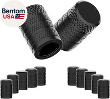 Tire Valve Stem Caps, Black, 10 Pcs/Pack, Anodized Aluminum Tire Cap Set, Corros