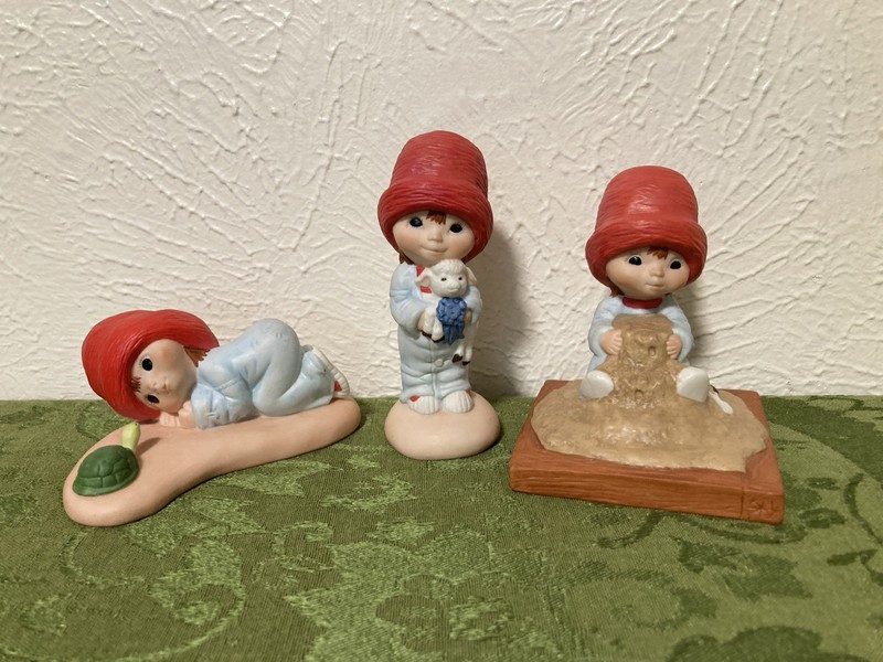 Lot Of 3 Vintage 1983 Hallmark Muffin Figurines Happy Hooray Sweet Dream