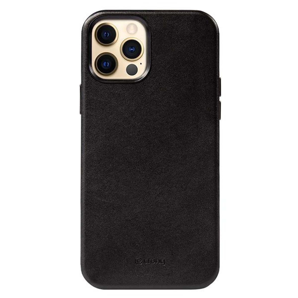 Coque iPhone 12 Pro Max en cuir écologique Crong Noir pour votre quotidien chic