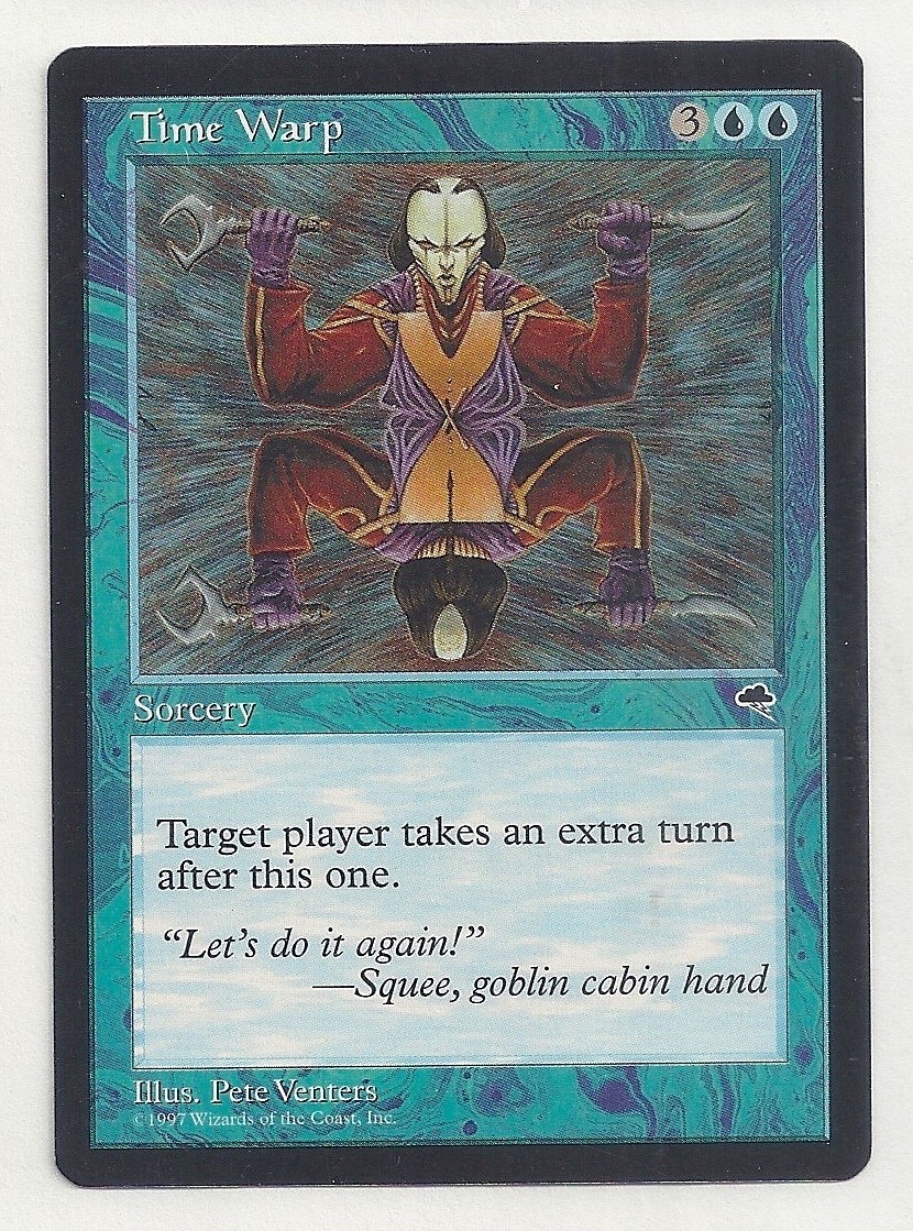 MTG TEMPEST: 1x NM- Time Warp Magic the Gathering Card Take An Extra Turn After