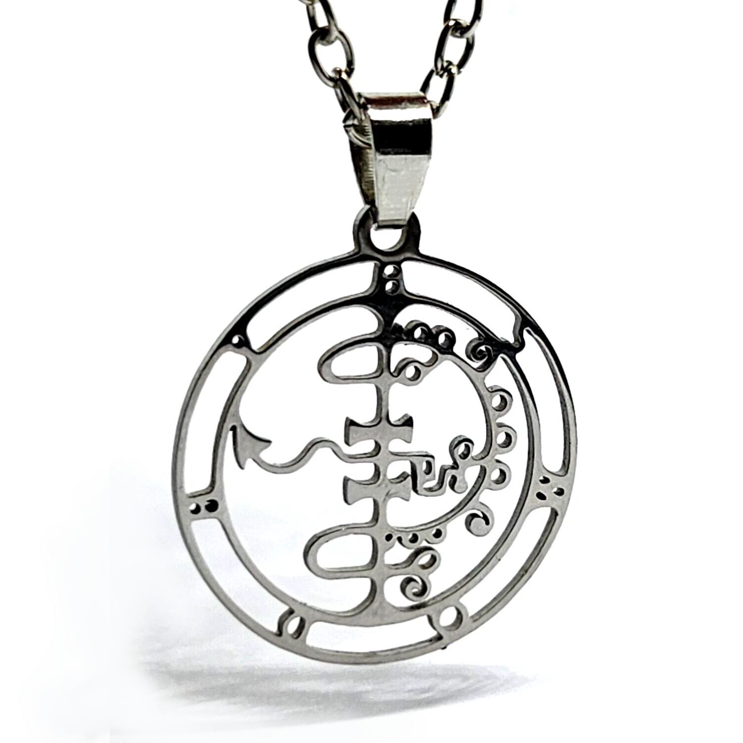 Asmodeus Necklace Pendant Steel Sigil of Goetia Demon Lust King Key of Solomon