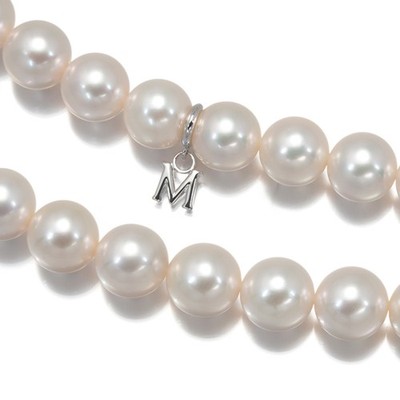 Auth MIKIMOTO Necklace Akoya Pearl Silver