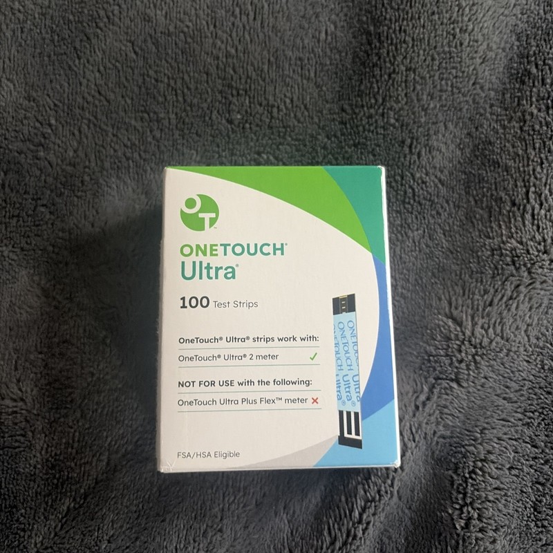 One Touch Ultra Diabetic Test Strips 100 Count Sealed Exp 02/28/2025