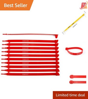 Red Plastic Seals 100 Pack Tamper Evident Cargo Container Security Tags