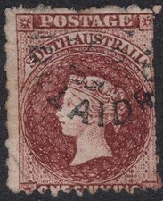 SOUTH AUSTRALIA 1/- BROWN QV PERFORATED (ASC 8b) - FINE USED (A34076A)